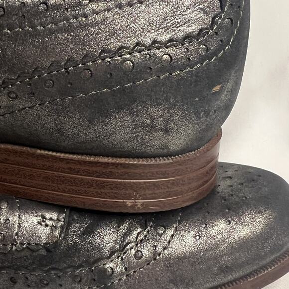 Earthies Santana Pewter Shoes Womens 8.5B Gray Leather Lace Up Wingtip Oxford - Picture 11 of 12